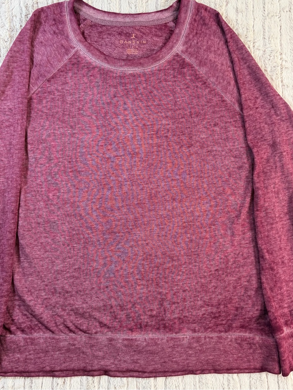 Danskin Women’s L Burgundy Crewneck Pullover Sweatshirt Athleisure